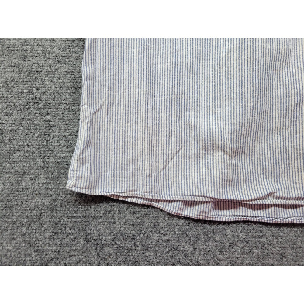 Madewell Embroidered Stripe Peasant Top Blue White Short Sleeve G4356 Medium - Picture 11 of 15